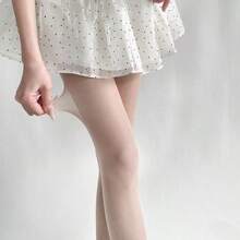 Spring Summer New Sheer Velvet Pantyhose Women Candy Color Sheer Nude Tights Y2K Sexy E-Girl Soft High Waist Hosier - 黃色 - 查看 10