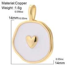 1个铜质时尚优雅迷你心形吊坠，DIY手链项链耳环首饰配件 - 彩色 - 查看 15