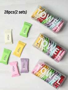 Khăn giấy du lịch, dùng một lần, dạng nén, đóng gói riêng lẻ, hộp nhiều màu, khăn mặt bằng cotton dày và lớn hơn, tiện dụng cho sử dụng hàng ngày tại nhà và khi cắm trại ngoài trời. - Nhiều màu - Xem 10