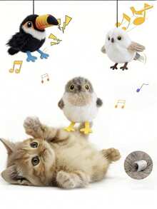 Pet Electric Toy, Smart Interactive Cat Toy, Realistic Chirping Bird Toy, USB Rechargeable, Touch Activated Cat Toy, Kitten Exercise Toy - Multicolor - View 1