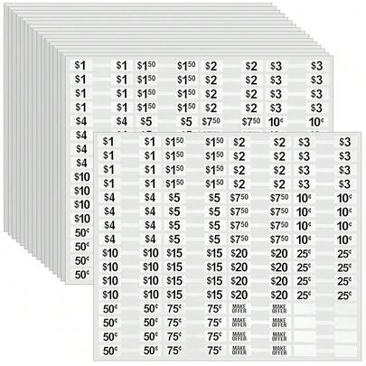 Pcs Jewelry Price Stickers Pre Priced, Blank Jewelry Tags Se- Adhesive Rectangle Preprinted Labels For Necklace Bracelet Rings