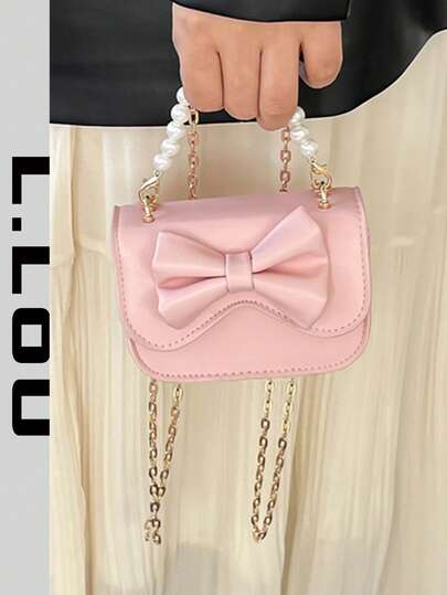 Women's New Arrival Cute Bow Shoulder Crossbody Bag, Fashion Versatile Mini Card Holder, Chain Coin Purse Lipstick Case
