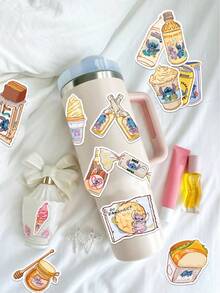 Disney 迪士尼 | 50张莉萝与史迪奇零食食物卡通可爱贴纸涂鸦DIY日记计划本手机笔记本电脑行李箱滑板汽车圣诞节复活节生日学校派对礼物贴纸供应商 - 1 Set - 查看 2