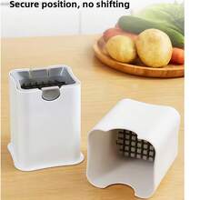 49-Slot Stainless Steel Potato Slicer And French Fry Cutter - A Multifunctional Kitchen Vegetable Cutter That Won't Harm Hands, Suitable For Cutting Fries, Carrots, Diced Fruits And Vegetables - Multicolor - View 4