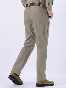 Ropa de trabajo suelta al aire libre, pantalones de ocio de varios bolsillos, pantalones largos de marea, pantalones largos, pantalones de pareja de montaña, pantalones de hombre y mujer de secado rápido y transpirables. - Caqui - Ver 2