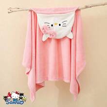 1 chiếc áo choàng tắm có mũ Hello Kitty dành cho nữ, khăn tắm, chăn, áo choàng in hình hoạt hình, bộ đồ ngủ, chăn ngủ có mũ, khăn choàng che nắng, đồ ngủ điều hòa, khăn choàng đa năng, áo choàng nhung dễ thương để ngủ - Nhiều màu - Xem 7