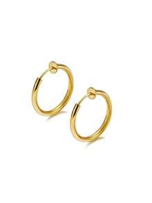 1pair Unisex Invisible Clip On Earrings, No Piercing Needed, With Spring Hoop & Spiral Design - Gold - View 10