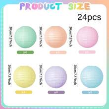 12/24 unidades Linternas de papel redondas de pastel suave, adecuadas para fiestas, aulas, bodas, cumpleaños y decoración del Día de San Valentín, decoración de fiestas | Linternas de pastel suave | Linternas de papel duraderas, linternas de decoración del hogar - 12 piezas de macarrones - Ver 13