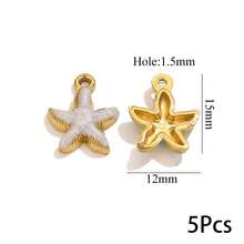 1/5 Pcs Stainless Steel Enamel Starfish Charms For Jewelry Making DIY Bracelet Necklace Jewelry Gold Pendants Handmade Crafts - Multicolor - View 17