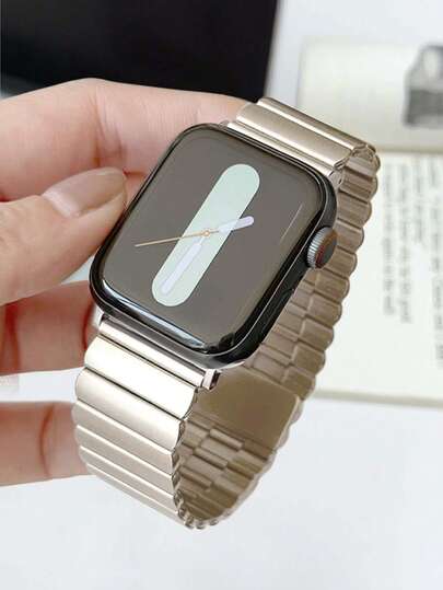 1 pieza Correa de reloj de acero inoxidable magnética con estampado de estrellas compatible con Apple Watch 38mm/40mm/41mm/42mm/44mm/45mm/49mm/46mm, adecuada para Ultra/SE/S10/S9/8/7/6/5/4/3/2/1 Series, unisex, fácil de usar, elegante, adecuada para Pascua, fiestas, ocasiones de negocios, uso diario, accesorios de smartwatch, accesorios de mujer para verano, playa, fiestas, vacaciones, Día de la Madre, graduación, regalos de vuelta al colegio