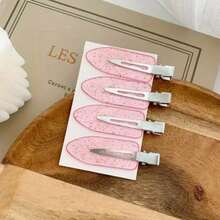 8个隐形刘海发夹，化妆夹，侧边发夹，发卡，发夹，适合女孩 - 粉色 - 查看 8