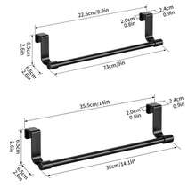 1pc Elegant Stainless Steel Towel Bar, Fashionable No-Drill Door Hanging Towel Rack, Suitable For Bathroom And Kitchen Towel Storage, Movable And Easy To Install Without Damaging Cabinet Doors - Heavy Duty & Space-Saving Shelf For Home, Bathroom, Kitchen, Cabinet, Wardrobe, Hotel - Black - View 12
