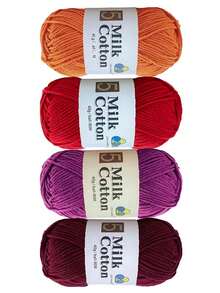 4股优质混纺纱线，5股棉纱 - 总重200克。适用于编织工艺品、制作DIY钱包、毛衣、披肩、外套、毯子和DIY材料包。 - 紗線套裝 - 查看 4