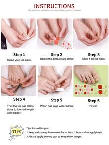 4pcs Punk-Style Toe Nail Wraps, Spring/Summer Pink Metallic Toe Nail Strips - Easy Nail Art, Perfect For Women's Music Festival Parties & DIY Nail Stickers - Multicolor - View 6