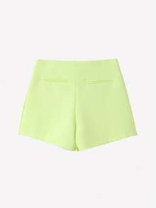 YROOE Women's Fashion Casual Versatile Solid Color Asymmetrical Skirt Shorts - Green - View 8