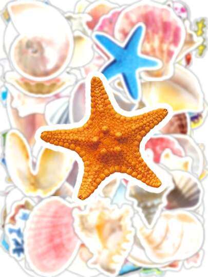 100PCS Marine Life Stickers With Playful Floral Patterns, Suitable For Personalized Laptops, Water Bottles And Other Office Supplies, Universal Labels, Suitable For Business And Daily Life