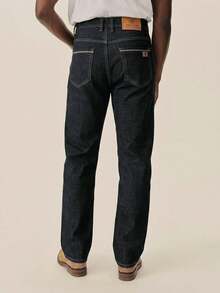 Men's Stretch Slim Straight Business Casual Jeans, Slant Pocket Design, Versatile For Daily Wear - Black - View 5