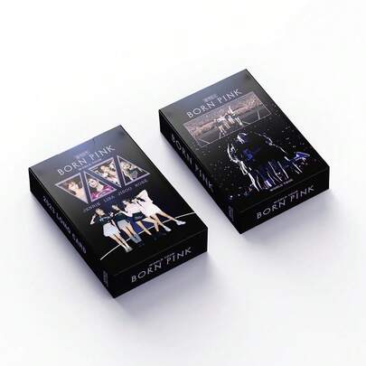 55张 BP Born Pink世界巡回演唱会照片卡，KPOP周边商品，高清双面收藏卡，适合作为粉丝生日和节日礼物