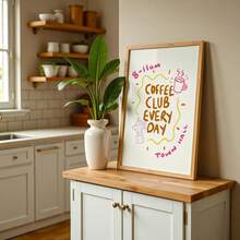 "1pc Coffee Club Print: Graffiti Art Retro Kitchen Cafe" - A - View 3