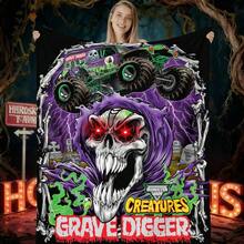 1PC 3D Monster Jam Monster Truck Cartoon Blanket, Edgy Gift For Motorsports Fans, Themed Man Cave Decor, Retro Sci-Fi Party Accent & Race Day Souvenir,Soft Throw Blanket For Home Bedroom Bed Sofa Picnic Travel Office Cover Blanket, Multiple Sizes 50x60 To 60x80 Inches - Nhiều màu 1 - Xem 7