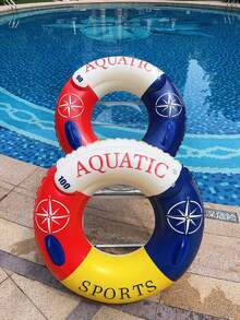 1PC Double Airbag Inflatable Swimming Ring Pool Float Ring Leak-Proof With Handle Inflatable Swimming Tube For Pool And Beach - Multicolor - View 1