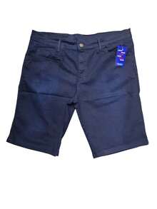 Men's Denim Training Shorts With Faux Buttons, Made Of Medium-Stretch Fabric. - 左藍 - 查看 1