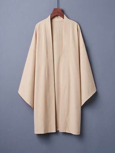 日港风纯色百搭中长款风衣开衫，灵感源自中国传统汉服，轻便休闲外套，角色扮演服装