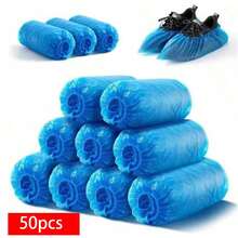 100 Pieces Blue Disposable Shoe Covers 40 X 15 Cm, In PE Material, To Keep The Floor Clean. Waterproof, Wear-Resistant, Non-Slip. Suitable For Home, Office, School, Shoe Accessories And More. - Multicolor - View 13