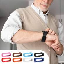 8 Pcs Watch Band Keepers, 20mm Silicone Watch Strap Holder Loops, Rubber Watch Strap Keeper, Band Security Connector, Watch Band Fastener Rings Sport Watches Parts Multi - Color - 最初的 - 查看 3