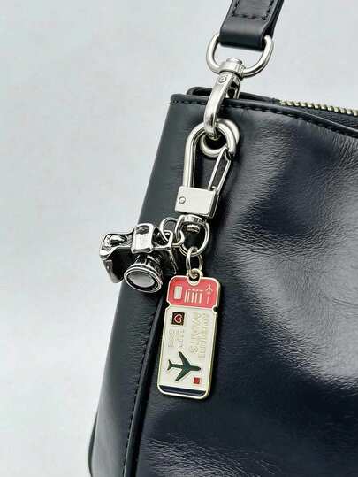 3d Zinc Alloy Pendant Keychain, Airline Ticket And Travel-Themed Bag Charms, Fashionable Bag And Key Accessory - Daily Decorative Charm, Creative Gift For Couples, Colleagues, Friends, Classmates, Mentors, And Other Fun Party Favors, Easter, Mother'S Day, Independence Day, Wedding Season, Graduation Season