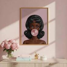 1幅泡泡糖复古波普艺术帆布海报，Y2K美学墙面艺术印刷品，适用于宿舍、客厅、卧室、现代家居装饰 - A - 查看 4