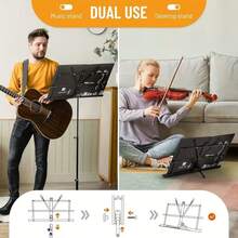 1pc Adjustable Height Portable Folding Metal Music Sheet Stand, With Storage Bag, Suitable For Storage Or Travel, Ideal As Musical Instrument Accessory Gift, Multiple Colors Available - Multicolor - View 11