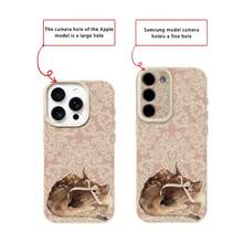 1 ốp lưng điện thoại TPU mềm họa tiết dây ren hình hươu, tương thích với iPhone 17 Pro Max/17/16 Pro Max/15/13/12/11, S20 FE/A15/S24/A55, Note 11/12/13 Pro, ốp bảo vệ toàn thân chống sốc. - trắng - Xem 7