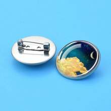 1 pieza Broche con diseño de espacio, galaxia, universo cósmico, luna soñadora, estrella y cielo nocturno con cristal incrustado, accesorio de moda como regalo para hombres y mujeres - Plateado - Ver 7