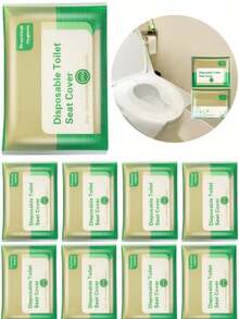Disposable Toilet Seat Covers - 10 Pack (80 Sheets Total) - Hygienic & Waterproof Travel Essentials For Public Restrooms, Hotels, And Camping - Multicolor - View 3