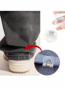 Clips invisibles y sin costuras para pantalones - Clips ajustables y antideslizantes adecuados para vaqueros, pantalones de pierna ancha, recorte de tela - Clips de plástico con agarre fuerte - multicolor - Ver 8