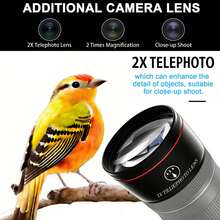 2X Telephoto Lens, Professional High Definition Optical Glass Telephoto Camera Lens, Compatible With Pentax 58mm Mirrorless Cameras - View 2