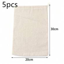 5/10 pièces/Paquet Sacs à cordon en lin, Pochettes en lin de couleur unie simple de tailles multiples pour bijoux, cosmétiques, jouets, décorations, stockage anti-poussière - sac en lin - Voir 18