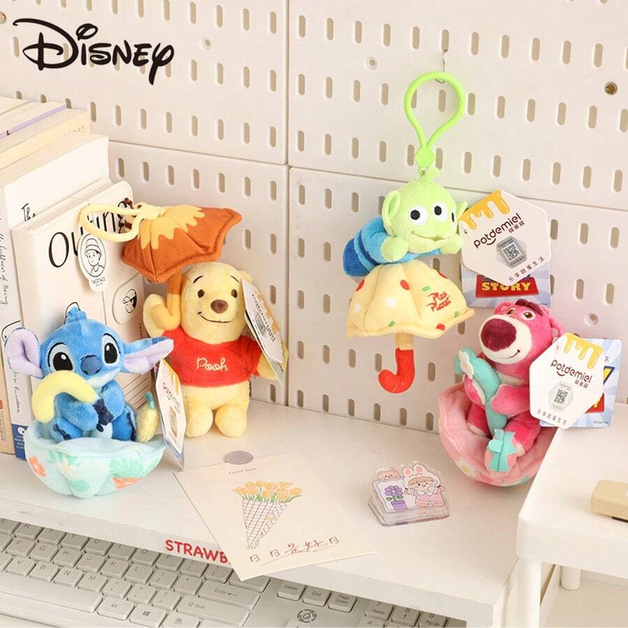 Disney 迪士尼授权史迪奇毛绒雨伞吊坠、玩偶钥匙扣、雨天毛绒摆件、节日礼物
