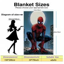 Chăn nỉ chủ đề Người Nhện của Marvel, với hình ảnh bộ trang phục siêu anh hùng màu đỏ và xanh kinh điển, ấm áp và mềm mại, thích hợp cho ghế sofa, giấc ngủ trưa, trang trí giường và nhiều hơn nữa. - Màu xanh hải quân - Xem 18