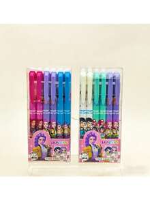 12pcs K-POP Witch Hunting Crew Erasable Gel Pens, 0.5mm Smooth Writing, Fan Stationery Supplies, Suitable For Back To School And Gifts - Multicolor - View 3