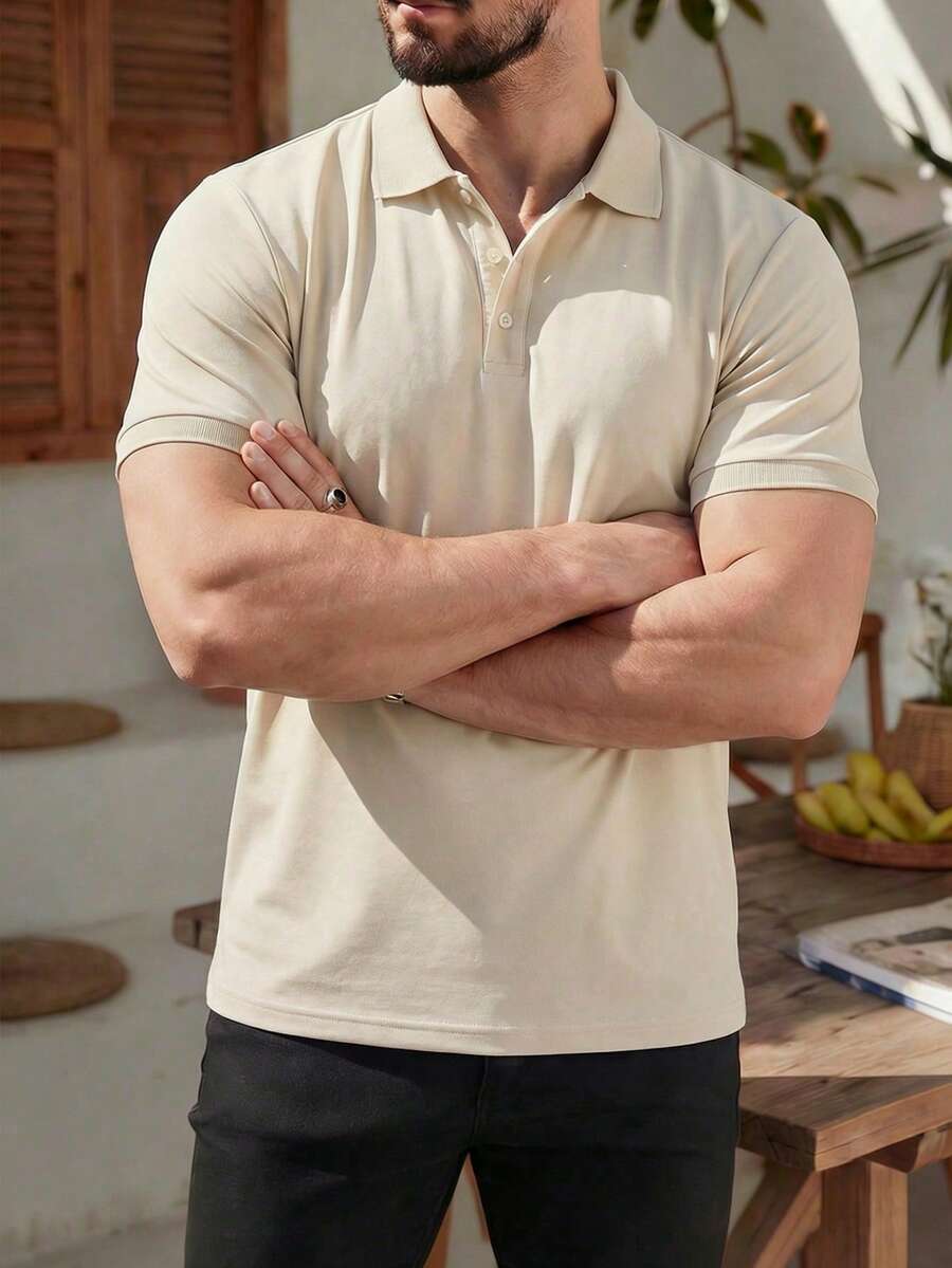 ALTZTAR 男士纯色休闲通勤 Polo 衫