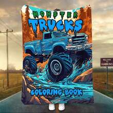 1PC 3D Monster Jam Monster Truck Cartoon Blanket, Edgy Gift For Motorsports Fans, Themed Man Cave Decor, Retro Sci-Fi Party Accent & Race Day Souvenir,Soft Throw Blanket For Home Bedroom Bed Sofa Picnic Travel Office Cover Blanket, Multiple Sizes 50x60 To 60x80 Inches - Nhiều màu 11 - Xem 4