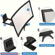 可折叠手机屏幕放大支架 - 轻松将手机变成平板电脑，视野更宽广，解放双手，护眼设计，便携 - 彩色 - 查看 3