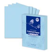 Color Copy Paper,Multi-Purpose Paper,Colored Printer Paper 8.5" X 11", 24 Lb / 90 GSM,Blue,200 Sheets (1 Reams),Made In USA - 藍色的 - 查看 1