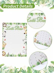 一套木制棒棒糖展示架，50孔棒棒糖架，丛林动物造型糖果架，适用于婚礼、男孩生日派对甜点桌装饰、婴儿派对用品、新娘送礼会木制棒棒糖展示架、周年纪念桌面糖果架、野性派对纸杯蛋糕架蛋糕装饰、婚礼装饰、生日派对用品、婚礼配件、生日蛋糕架、生日礼物 - 叢林動物 - 查看 12