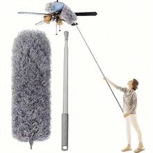 1 pieza Cepillo extensible para el polvo, Cepillo de limpieza flexible, Plumero reutilizable y lavable para ventiladores de techo, Herramienta de limpieza para muebles y automóviles, Artículos de limpieza - A - Ver 5