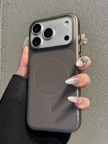 Luxury Ultra-Thin Matte Skin Feel Magnetic Wireless Charging Phone Case Compatible With IPhone 17 ProMax 17Pro 17 16ProMax 15Promax 14Pro Max 13 ProMax 16 15 14 Pro Simple Transparent PC Hard Back Cover Metal Key Protection Shell - Black - View 4