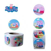 1 rollo de 500 piezas de pegatinas decorativas con diseños de dibujos animados creativos, pegatinas de sellado lindas adecuadas para fundas de teléfono, sobres, archivos - Multicolor - Ver 5