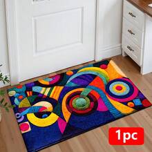 1 szt. Dywan z nadrukiem abstrakcyjnym, mata z imitacji wełny – bardzo chłonna, łatwa do czyszczenia, odpowiednia do wystroju wnętrz, do domu, na farmę, do przedpokoju, do wnętrz, do kuchni, jadalni, małego biura/biura domowego, do zlewu, pralni, wycieraczki, maty kuchennej, maty antypoślizgowej - Wielokolorowe - Zobacz 12